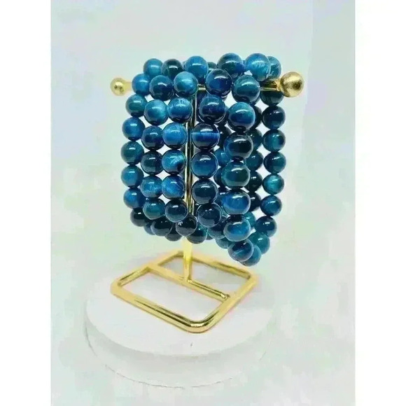 Blue Tiger Eye Stone Bracelet - Picture 3 of 7